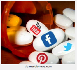 Drugs with social media logos on